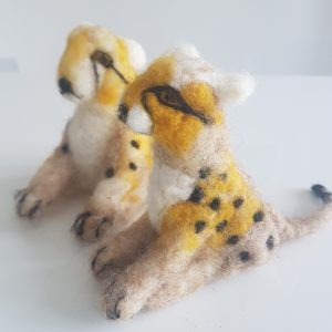 We had great fun felting these cute cheetah cubs.