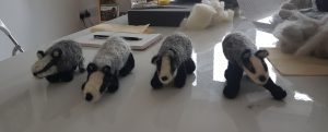 Badgers grey felted, fun to mak