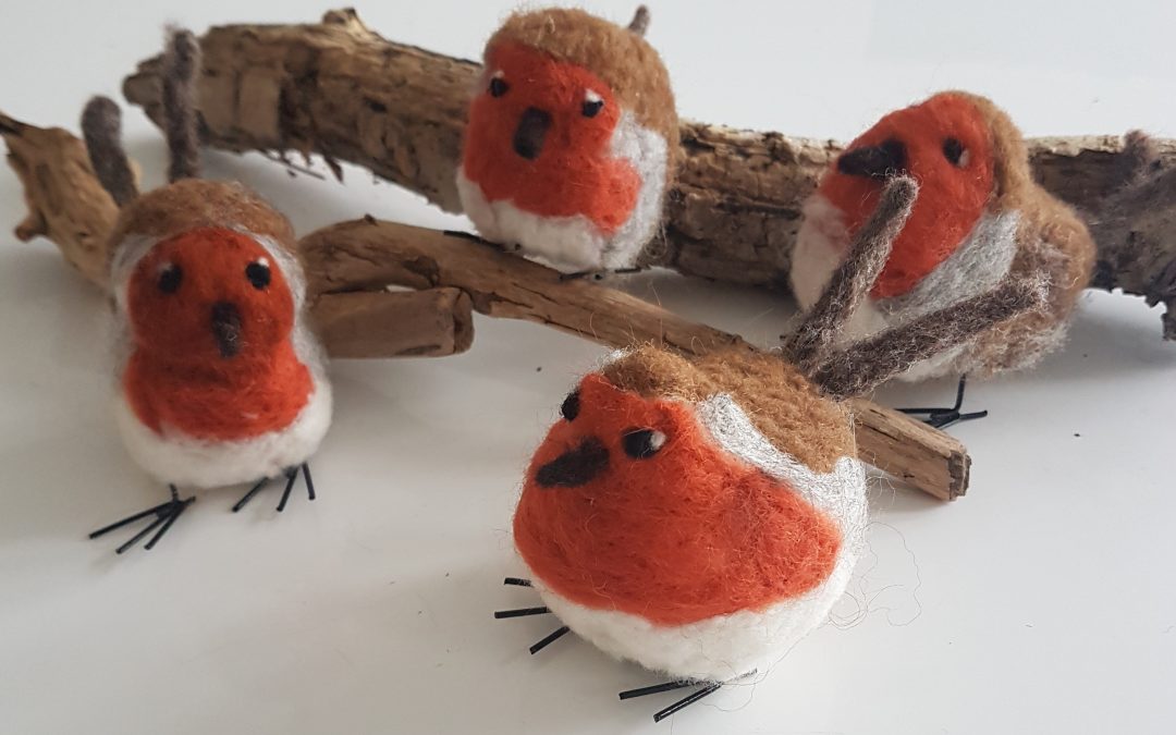 Christmas robin felting workshop.