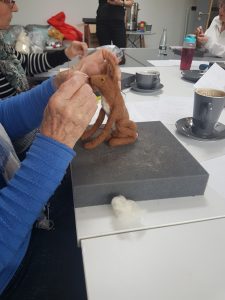 Felting workshop hares