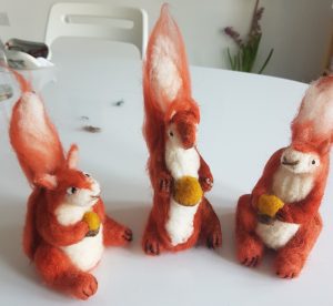 red squirrels learn to felt workshop