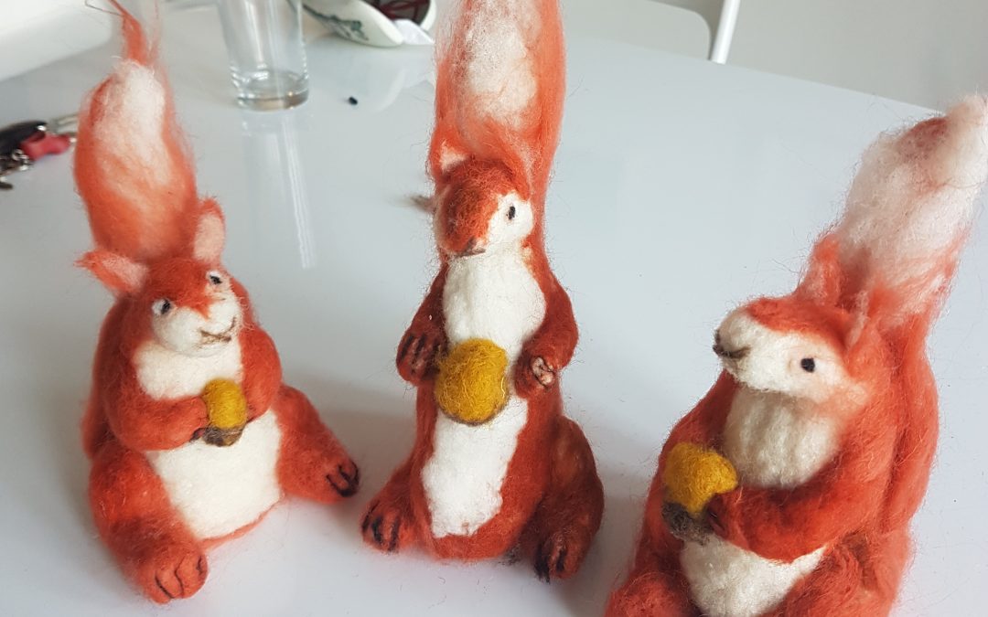 felted red squirrel workshop